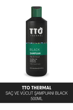 TTO Black Hair and Body Shampoo 500ml - Natural Multipurpose Cleanser for Simplified Routine