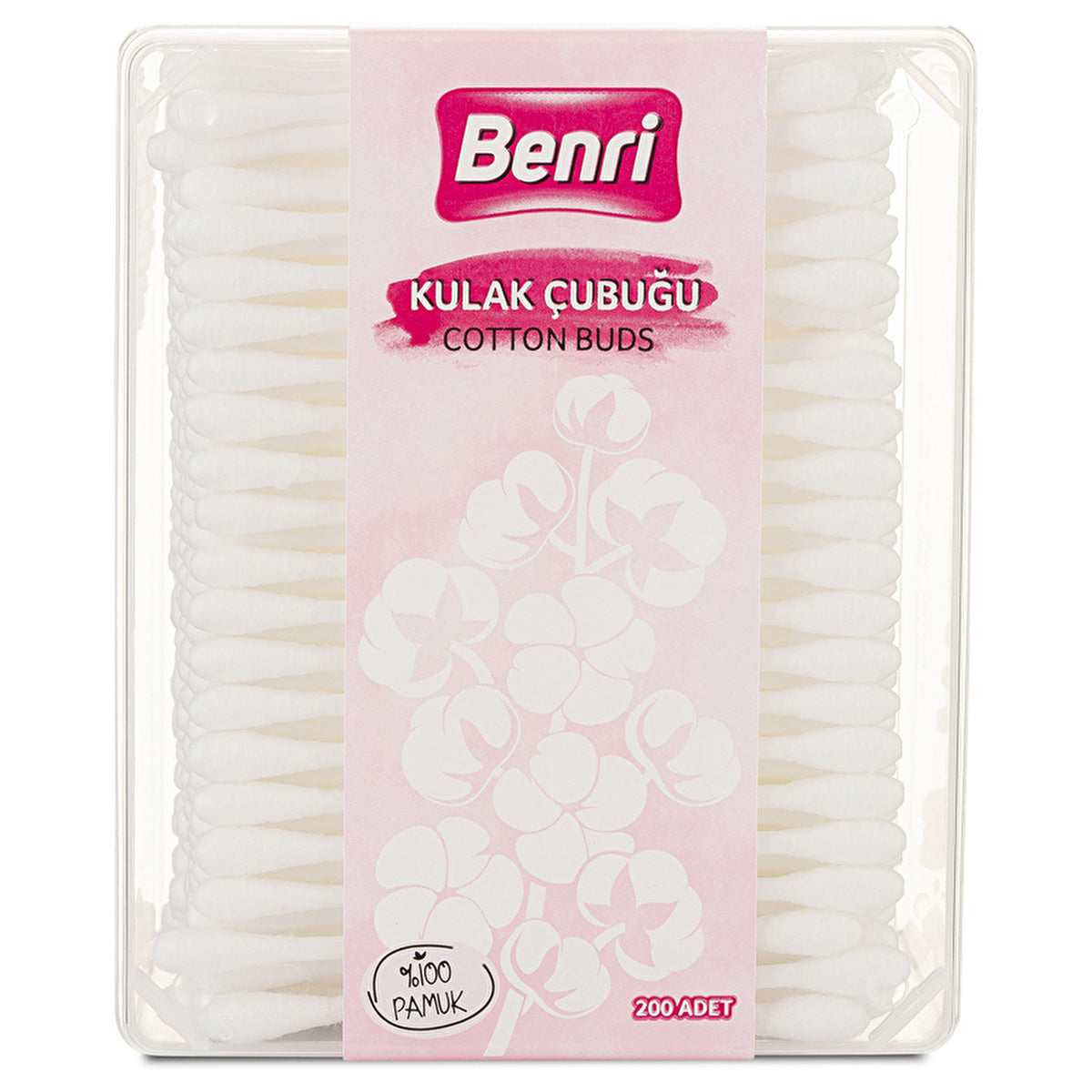 Benri Cotton Swabs 200 Count - 100% Cotton Tips | Safe & Versatile