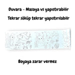 Lino - Reusable Sticky Sea World Coloring Roll for Kids, Educational & Fun Creative Play, 33.86 x 7.87 inches