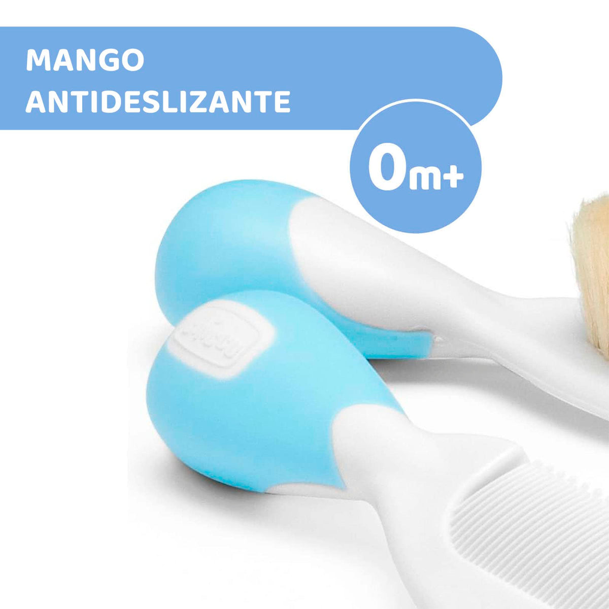 Chicco Baby Hair Brush and Comb Set - Gentle Hair Care for Newborns and Infants