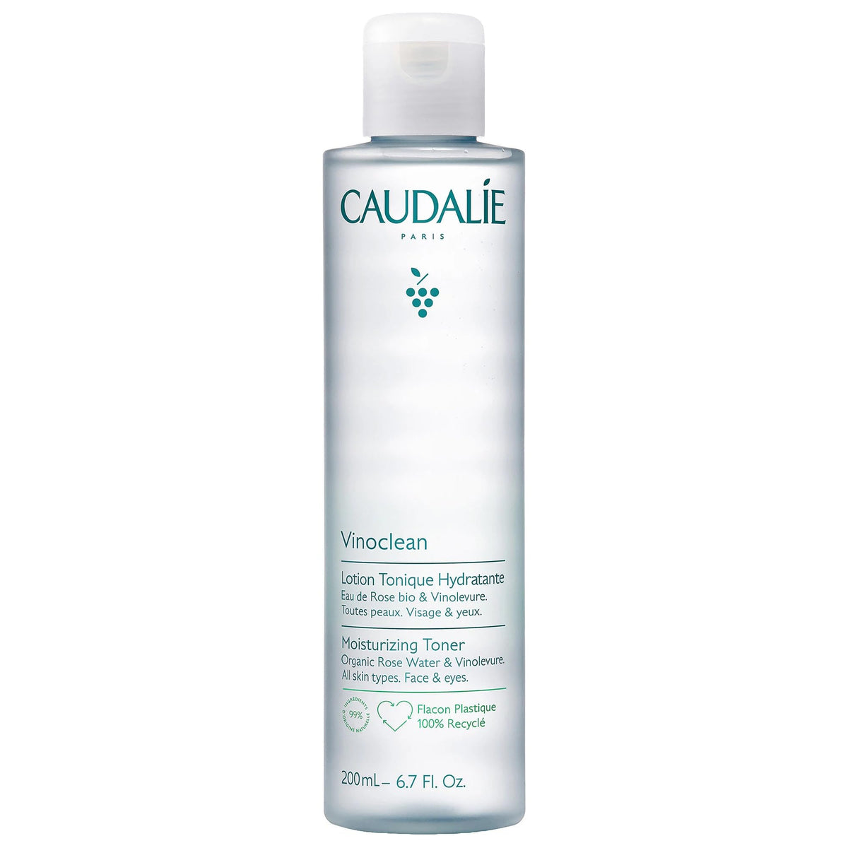 Caudalie Vinoclean Moisturizing Toner - Natural, Vegan, Dermatologically Tested Skincare for All Skin Types