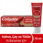 Colgate Optic White Whitening Toothpaste for Coffee & Tea Drinkers, Smokers - Gentle on Enamel, 2.54 fl oz