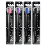 R.O.C.S. Black Edition Toothbrush - Elegant Design | Medium Hardness