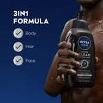 NIVEA Men Deep Dimension Shaving Gel 200ml - With Active Charcoal