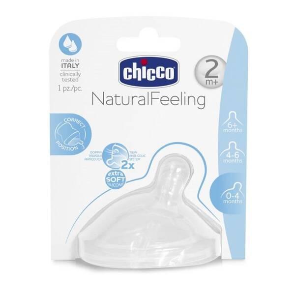 Chicco Natural Feeling Baby Bottle Nipple for 2 Months Old - Flexible, Easy Transition from Breastfeeding