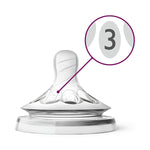 Philips Avent Natural Baby Bottle Nipple 3 Hole Medium Flow for 3+ Months Old - Comfortable & Natural Feeding Experience