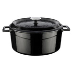 LAVA Cast Iron Cookware Pot - 28cm Enamel Coated Large Capacity Cooking Pot for Family Gatherings