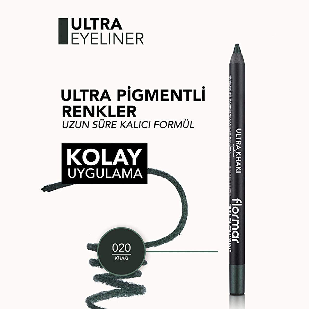 Flormar Mat Eye Pencil - Ultra Pigmented, Soft-Tipped & Matte Finish for Intense Eye Color