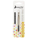 Nascita Slanted Tweezers Gold - Precision Eyebrow & Mustache Grooming Tool for Personal Care