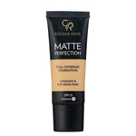 Golden Rose Matte Perfection Foundation - Long-Lasting, High Coverage, SPF 15 for All Skin Types