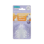 Lansinoh Natural Wave Baby Bottle Nipple - Medium Flow, BPA-Free Silicone, 2 Count