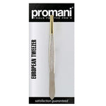Promani Flat-Tip European Tweezers for Precision Hair Removal - Manual, Precise, Effective