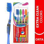 Colgate Manual Toothbrush with Tongue Cleaner - Extra Clean Colors for Effective Oral Hygiene