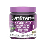 Gumitamin Multivitamin Gummies for Immune Support - Sambucus, Vitamin C & D3, Zinc - Natural Blackberry Flavor