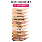 Maybelline Instant Anti Age Eraser Concealer - High Coverage Anti-Aging Makeup for Flawless Skin
