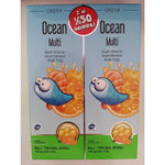 Ocean Multi Vitamin Syrup for Kids and Adults - Honey & Orange Flavored Dietary Supplement with Omega-3