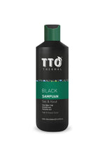 TTO Black Hair and Body Shampoo 500ml - Natural Multipurpose Cleanser for Simplified Routine