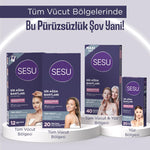 Sesu Sensitive Skin Wax Strips Set - 40 Count, Sugar-Free, Easy Hair Removal for Body & Face