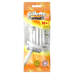 Gillette Permatik Disposable Razor Blades - Single-Blade, Hygienic Shaving Solution for Men and Women, Pack of 10