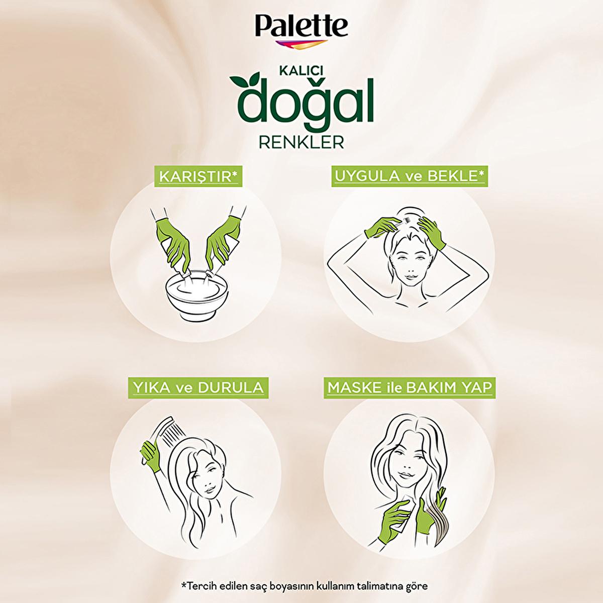 Palette Natural Hair Dye - Light Caramel (Açık Karamel) Permanent Hair Color for Natural Look