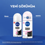 Nivea Women's Roll-On Deodorant Black & White Invisible Clear - Long Lasting Anti-Perspirant Protection