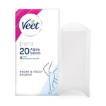 Veet Pure Wax Strips for Sensitive Skin - Hypoallergenic, Easy-Gelwax Technology for Legs & Body Hair Removal